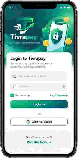 Tivrapay Login screen preview